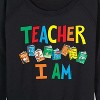 Women's - Dr. Seuss - The Cat In The Hat Book Cover Teacher I Am Lightweight French Terry Wide Neck Long Sleeve Shirt - 2 of 4