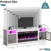 Bestier 70'' Electric Fireplace TV Stand, High Gloss Entertainment Center for TVs up to 80 inch with LED Lights & Storage Cabinets - 3 of 4