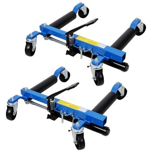 NAYSAYE Car Dolly Set of 2 1500lbs Capacity Hydraulic Wheel Dolly for Vehicle Positioning, Black and Blue, 24.8"*7"*38.4" - 1 of 4