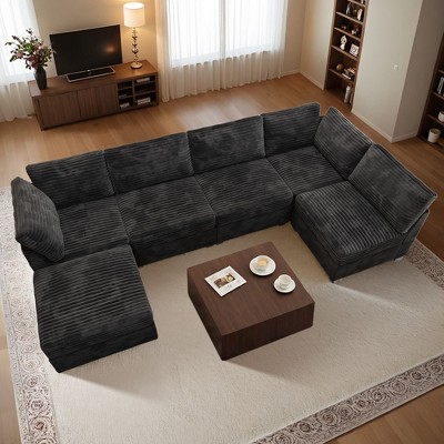 XIZZI Luxury Modular Sectional Sofa Couch, Oversized Cloud Couch for Living Room, Deep Seat Upholstered Convertible Sleeper Sofa