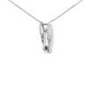 Haus of Brilliance Silver Diamond Accent and Black Enamel French Bullldog Pendant Necklace inch - 3 of 4