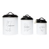 Country Living Pet Treat Storage Canister – Classic Dog Treat Canister, Elegant & Stylish Organization – Black & White (Set of 3) - 2 of 4