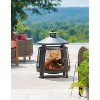 Evergreen Tall Fire Pit with Chimney- 22 x 31 x 22 Inches Outdoor Safe and Weather Resistant with Spark Guard, Fire Pan, and Poker - 2 of 4