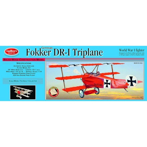 Guillow's Fokker DR1 Triplane Laser Cut Model Kit - image 1 of 4