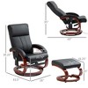 Aghana Digitals Black PU Leather Swivel Recliner with Ottoman, 10-Point Vibration Massage, Remote - 3 of 4