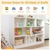 Costzon Kids Toy Organizer, Wooden 3-Tier Bookshelf with 8 Cubes for Books & Toys, Storage Furniture for Toddlers’ Room, Nursery, Playroom (White) - 4 of 4