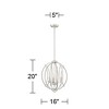Possini Euro Design Spherical Brushed Nickel Pendant Chandelier 16" Wide Modern Orb 3-Light Fixture for Dining Room House Foyer Kitchen Island Bedroom - 4 of 4