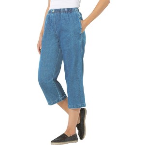 Woman Within Women's Plus Size 7-Day Denim Capri - 1 of 4