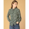 Allegra K Women's Point Collar Long Button Sleeve Button Down Floral Shirt - 2 of 4