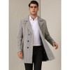 Lars Amadeus Men's Herringbone Printed Notched Double Breasted Pea Coats - 2 of 4