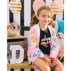 Deux par Deux Girl Printed French Terry Hoodie Cardigan Pink Multicolored Gummies - 2 of 4