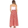Women's 2023 Maxi Skirt - Flowy A-Line Summer Skirt with Elastic High Waist (Reg & Plus Size) Red Leopard - 3 of 4