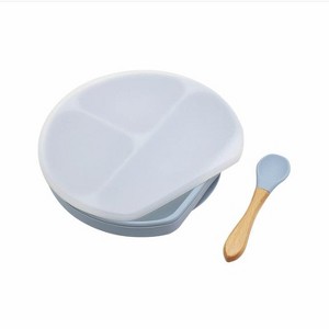 MyKids-USA Baby Silicone Compartment Plate With Wooden Spoon - 1 of 4