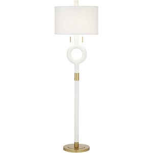 360 Lighting Athena 66 1/2" White and Gold Modern Floor Lamp - 1 of 4
