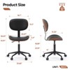 Bestier Bentwood Ergonomic Armless Home Office Desk Chair, Comfy Table Chair with Lumbar Support, PU Leather Height Adjustable Task Chair with Wheels - 4 of 4
