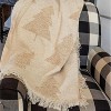 Manual Woodworkers and Weavers "Boucle Trees" Tapestry Throw Blanket 46"x60", Cotton, Modern Nature-Inspired Textured Design - 3 of 3
