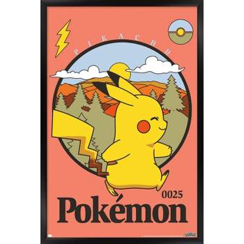 Trends International Pokémon - Pikachu Outdoor Adventure Framed Wall Poster Prints