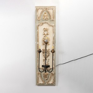 Vintage Wall Sconce with Ornate Design, Height 47.24", Width 7.48", Rustic Decorative Wall Piece, 1pc - 1 of 4
