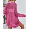 Women Crochet Lightweight Cardigan Cover Up Open Front Long Sleeve Summer Cardigans 2024 - 2 of 4