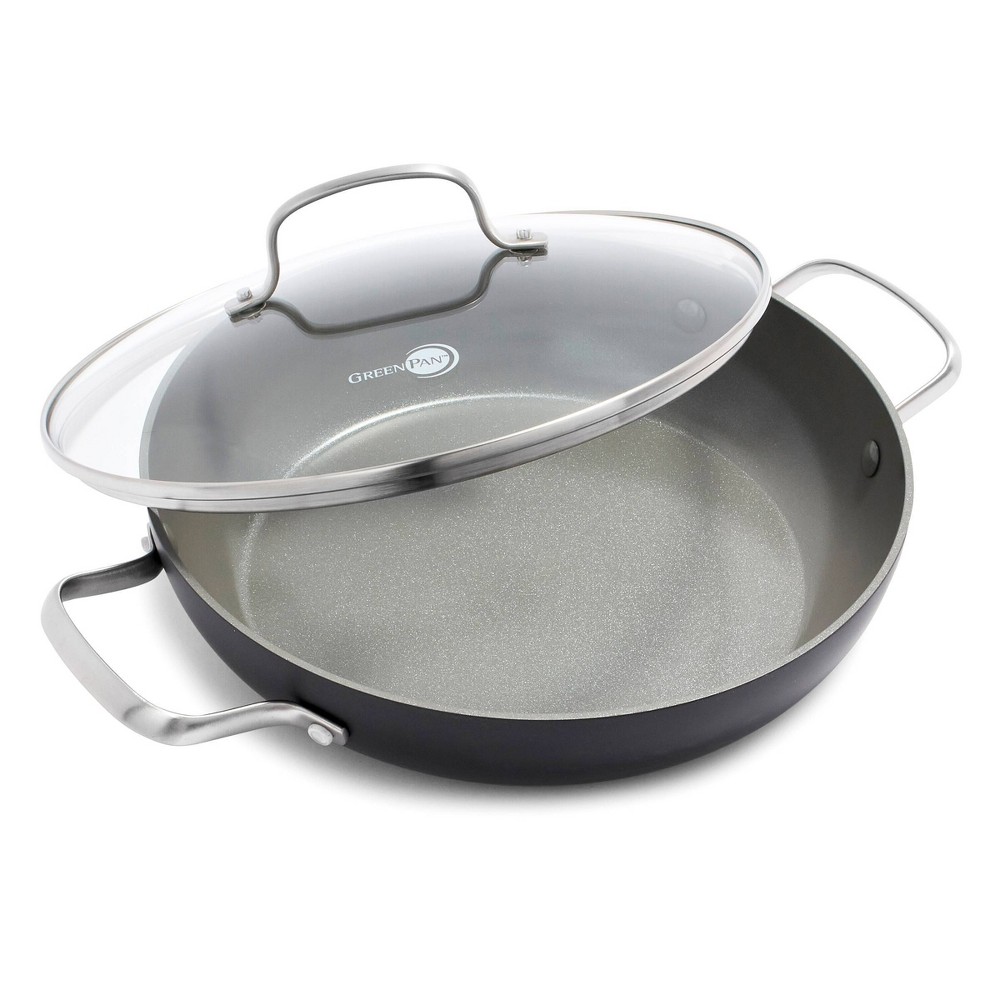 GreenPan Chatham 11 Hard Anodized Healthy Ceramic Nonstick Everyday Frying Pan with 2 Handles and Lid