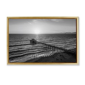 Stupell Industries Serene Morning Pier Floating Frame Canvas Art - 1 of 4