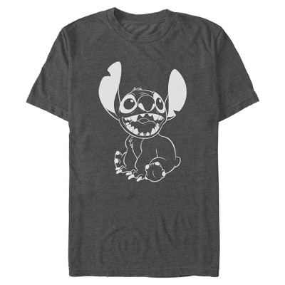 Men's Lilo & Stitch Negative Black and White T-Shirt