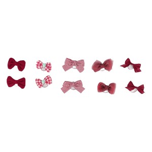 Unique Bargains Women's Fashion Cute Bow Hair Ropes Red 10 Pcs - 1 of 3