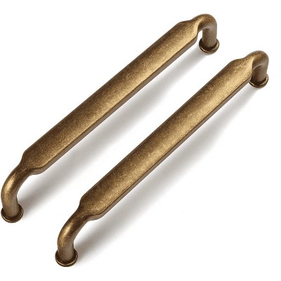 5'' Hole Center Distressed Antique Brass Cabinet Pulls with 12 Screws 12 Piece