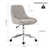 Racxily Armless Office Chair, Velvet Office Desk with Wheels, Adjustable Swivel Accent Chairs, Vanity Seat for Small Spaces - 3 of 4
