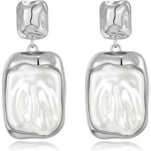 Gold Silver Baroque Pearl Dangle Earrings Vintage Pearl Dangle Drop Earrings for Women Fashion Jewelry - 1 of 4