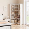 Coolmee 72" L-Shaped Corner Bookshelf, 5-Tier Wood Bookcase for Living Room/Office, Rustic Storage Shelf with Anti-Tip Design, Easy Assembly - 3 of 4