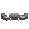 Gymojoy 7 Piece Outdoor Wicker Sofa with Patio Chairs with Coffee Table and Ottoman Sets - 2 of 4