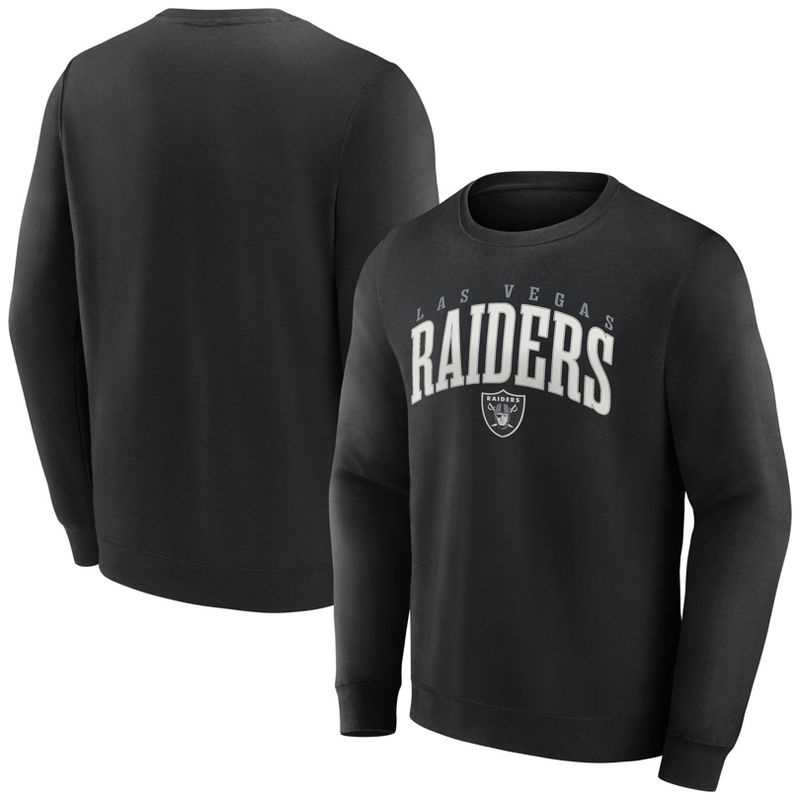 NFL Las Vegas Raiders Men&#39;s Varsity Letter Long Sleeve Crew Fleece Sweatshirt, 1 of 4