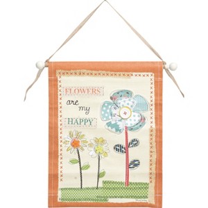 Transpac Fabric/Canvas 13.25 in. Multicolor Everyday Flower Banner - 1 of 2