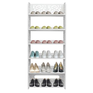 FURNIinspire Shoe Racks Wood 4 Tier Free Standing Shoe Rack Shoe Organizer Multifunctional Shoe Shelf for Entryway, White, 9.4"*16.5"*38.1" - 1 of 4