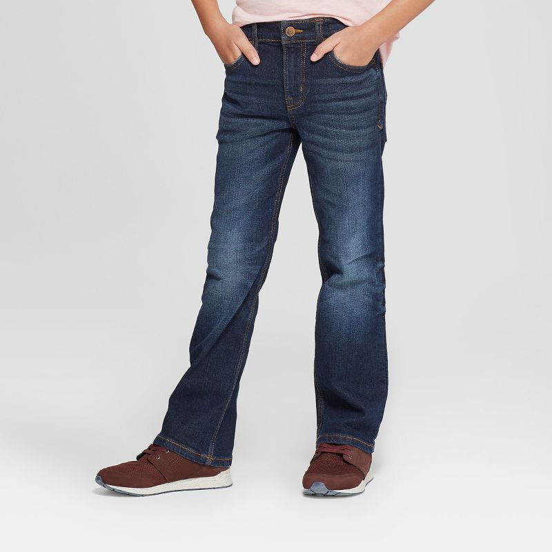 Boys' Stretch Bootcut Fit Jeans - Cat & Jack™, 1 of 4