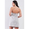 Slickblue Sleeveless Light Grey Cotton Apron Dress, Criss-Cross Back, Side Pockets, Mini Length, Square Neck, Small - 3 of 4