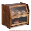 Farmhouse Bread Box, 2 Layer Bread Bin with Clear Acrylic Door Panel and Air Vents, Wooden Countertop Bread Storage Container - 2 of 4