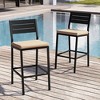 Crestlive Products Outdoor Bar Stools Set of 2 Counter Height Bar Stools with Cushions Patio Bistro Tall Chairs with Back and Footrest - 3 of 4