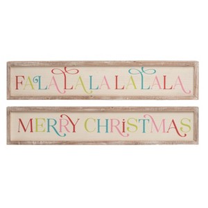 Transpac Wood Bright Christmas Framed Wall Décor Set of 2 Christmas Home Decorations - 1 of 1
