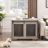 Grungis Dog Crate for Small/Medium/Large Dogs,Farmhouse Wooden Dog House with Sliding Barn Door,Dog Kennel with Flip-top Plate for Indoor - 2 of 4