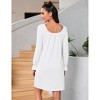 Clearlove Nightgowns for Women Lace Square Neck Button Down Ruffle Sleepwear Long Puff Sleeves House Dress - 2 of 4