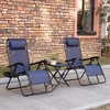 Zero Gravity Chair Set with Side Table, Folding Reclining Chair with Cupholders & Pillows, Adjustable Lounge Chair for Pool, Lawn, Beach - 2 of 4