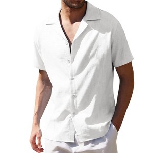 Men's Hawaiian Short - Sleeve Shirt, Classic Aloha Button - Down, Casual Beach Party Vacation Top - 1 of 4