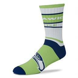 NFL Seattle Seahawks Bar Stripe Adaptive Crew Socks - L