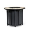 30" Propane Gas Fire Pit Table, 50000 BTU Round Steel Fire Pit with Mosaic Ceramic Tabletop for Outside Patio Deck Garden Backyard- Black - 2 of 4