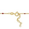 EVERLY JEWELRY | Yellow Plated Sterling Silver Red Enamel Bead Station Necklace with chain - 19 in - 2 of 4