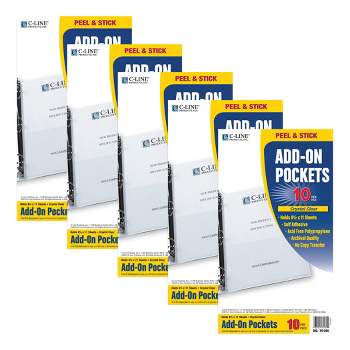 C-Line® Add-On Filing Pocket, 8-3/4" x 5-1/8", 10 Per Pack, 5 Packs