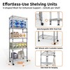 5-Tier Metal Storage Shelves with Wheels & Handle, Adjustable Wire Rack for Kitchen, Garage or Pantry, 1100LBS Capacity, Silver - 4 of 4