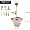 YIYIBYUS Wood Bead Chandelier, 3-Light Farmhouse Pendant for Dining Room - 4 of 4
